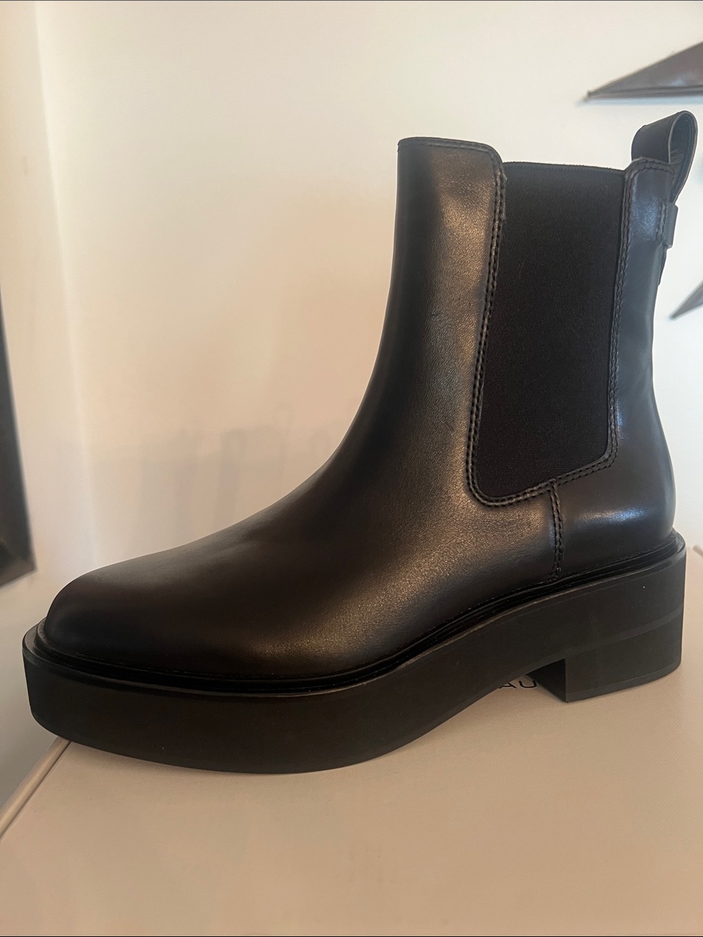 Lauren Ralph Lauren Black Adrianna Burnished Calf Platform Booties